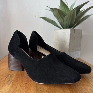 Sbicca Volin Black Suede Block Heel Shoe Women’s Size 8